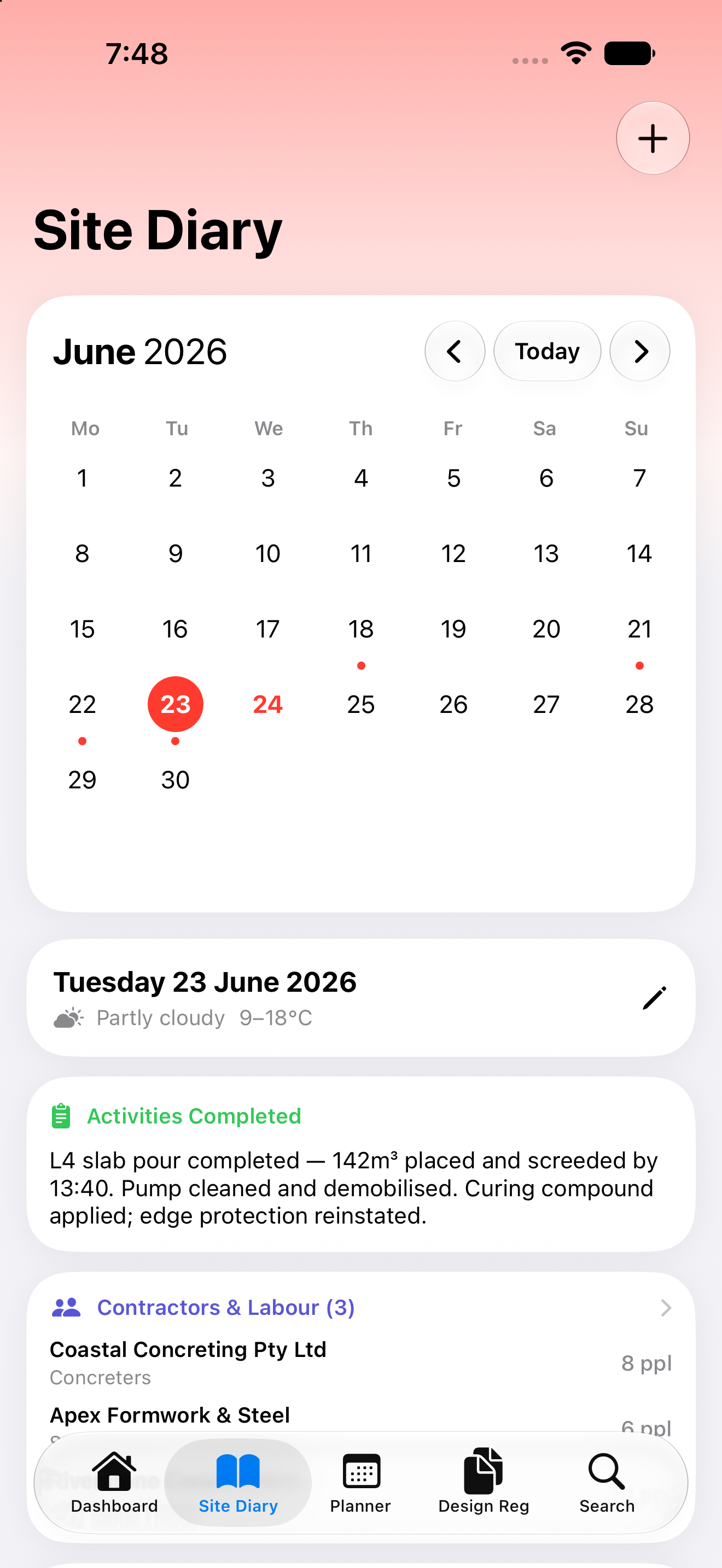 The Reo app on iPhone